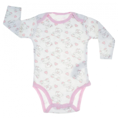 Îmbrăcăminte fete - Body cu maneca lunga pentru fete E Plus M 51013137RZ-92-cm, Roz