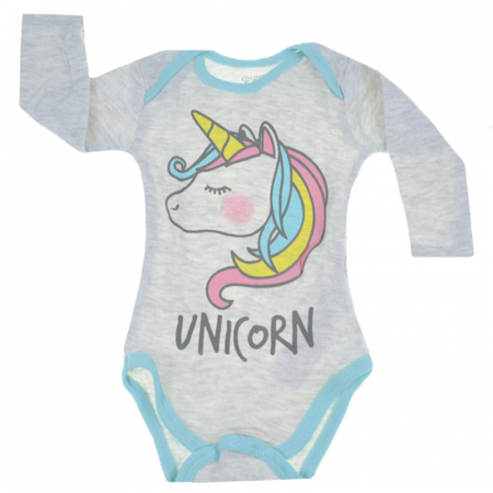 Îmbrăcăminte fete - Body cu maneca lunga pentru fete E Plus M 59754G1-68-cm, Gri