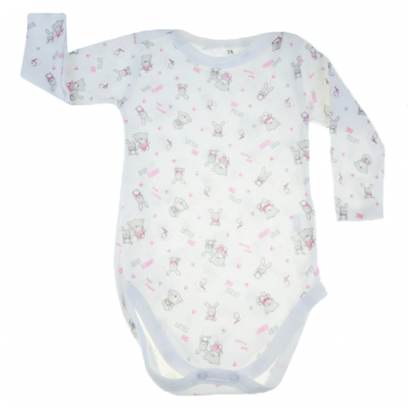 Îmbrăcăminte fete - Body cu maneca lunga pentru fete Karen BFK-1A-86-cm, Alb