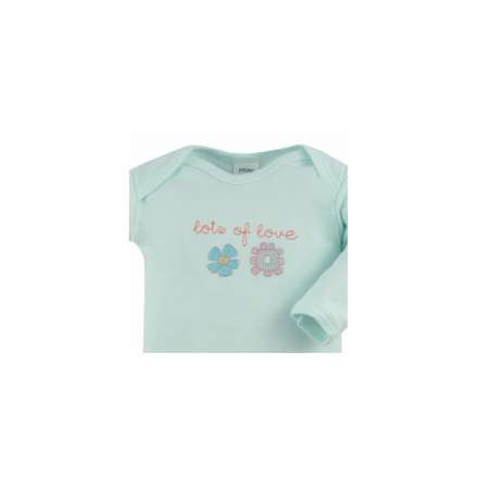 Body cu maneca lunga pentru fete Koala Amma Flower A01-031V-80-cm, Verde [1]