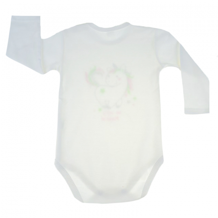 Body cu maneca lunga pentru fete Koala Amma Jednorozec T1-646-86-cm, Alb [2]