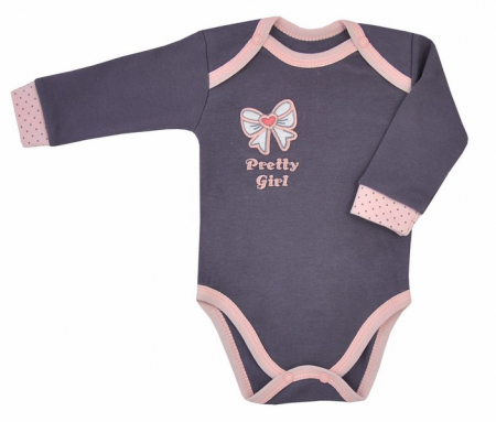 Îmbrăcăminte fete - Body cu maneca lunga pentru fete Koala Bella 04-431GR-86-cm, Gri