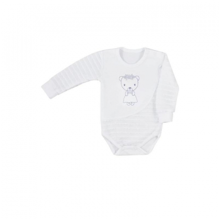Îmbrăcăminte fete - Body cu maneca lunga pentru fete Koala Dominika 07-361A_80 cm, Alb