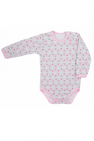 Îmbrăcăminte fete - Body cu maneca lunga pentru fete Koala Dzungla 05-738-A1-74-cm, Roz