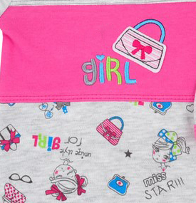 Body cu maneca lunga pentru fete Koala Literki 2864-R-80-cm, Roz [2]