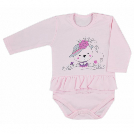 Îmbrăcăminte fete - Body cu maneca lunga pentru fete Koala Misia 3771-1R-86-cm, Roz