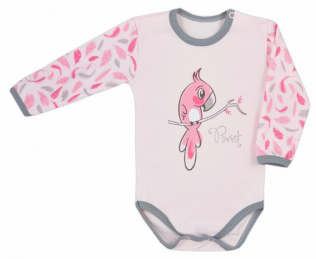 Îmbrăcăminte fete - Body cu maneca lunga pentru fete Koala Papuga 3679-R-74-cm, Roz