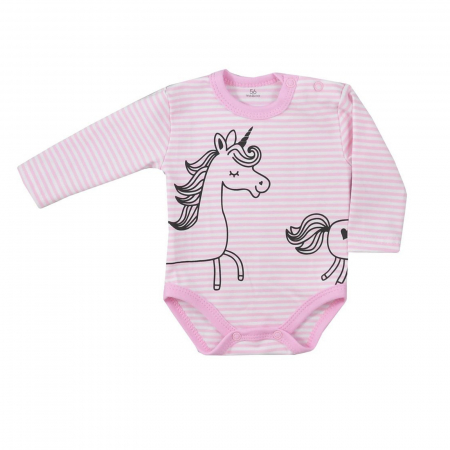 Body-uri fete - Body cu maneca lunga pentru fete Koala Sleepysaurus 08-702R_86 cm, Roz