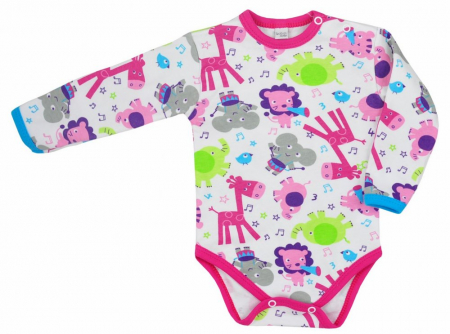 Îmbrăcăminte fete - Body cu maneca lunga pentru fete Koala Zoo 3188-R-74-cm, Roz