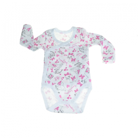 Body-uri fete - Body cu maneca lunga pentru fete Mic Pitic Bd103-62-cm, Roz
