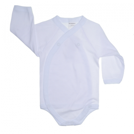 Îmbrăcăminte fete - Body cu maneca lunga pentru fete Mini Bimbi 100323-5, Alb