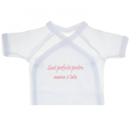 Body cu maneca scurta pentru fete Mini Bimbi 130323-2, Alb [1]