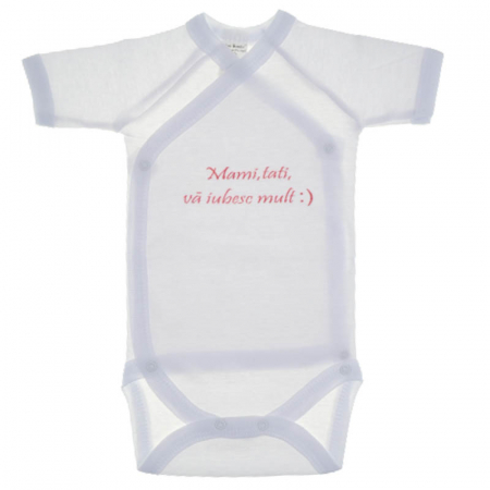 Îmbrăcăminte fete - Body cu maneca scurta pentru fete Mini Bimbi 130323-1, Alb