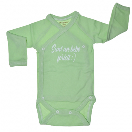 Îmbrăcăminte fete - Body cu maneca lunga pentru fete Mini Bimbi BE0207, Verde