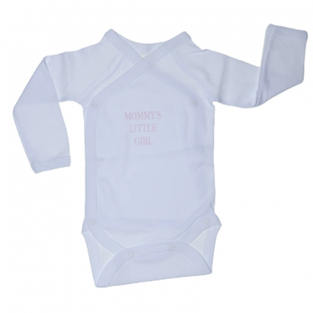 Body-uri fete - Body cu maneca lunga pentru fete Mini Bimbi BE0218, Alb