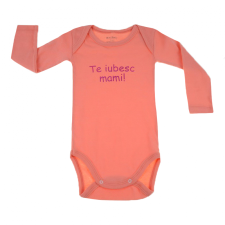 Îmbrăcăminte fete - Body cu maneca lunga pentru fete Mini Bimbi BMB-10C-92-cm, Coral