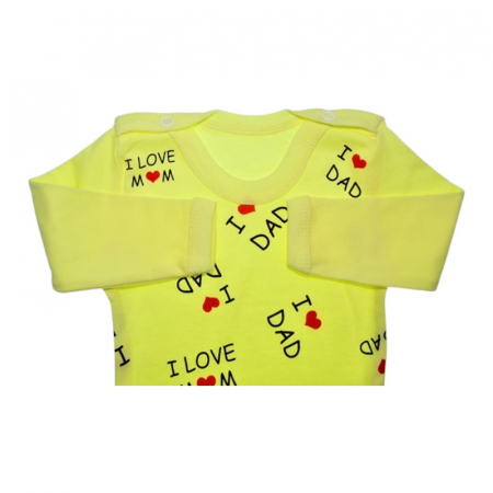 Body cu maneca lunga, pentru fete, Mini Junior 1118G, Galben [2]