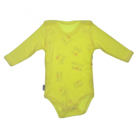 Body cu maneca lunga, pentru fete, Mini Junior 1118G, Galben [1]