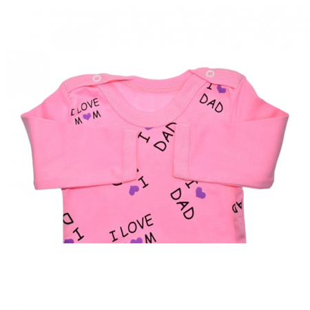 Body cu maneca lunga, pentru fete, Mini Junior 1118R, Roz [1]