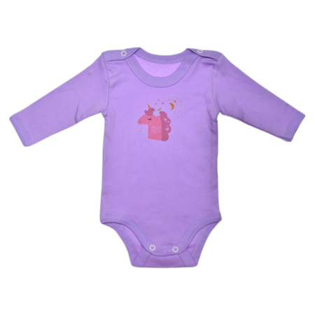 Body-uri fete - Body cu maneca lunga, pentru fete, Mini Junior BD2908M, Mov