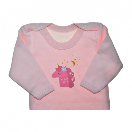 Body cu maneca lunga, pentru fete, Mini Junior BD2908R, Roz [1]