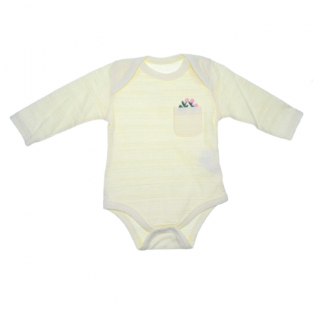 Îmbrăcăminte fete - Body cu maneca lunga pentru fete Mini Junior BDY-9MJ, Galben