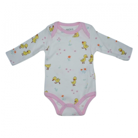 Îmbrăcăminte fete - Body cu maneca lunga pentru fete Mini Junior BDY-MJ11, Alb