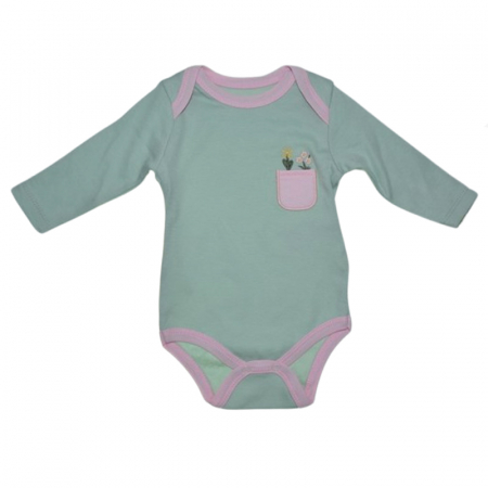 Îmbrăcăminte fete - Body cu maneca lunga pentru fete Mini Junior BDY-MJ12, Verde