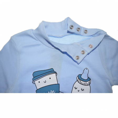 Body cu maneca lunga pentru baieti Mini Junior BDY-MJ26, Albastru [1]