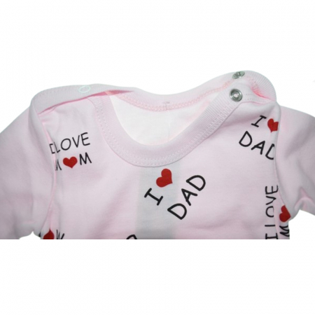 Body cu maneca lunga pentru fete Mini Junior BDY-MJ33, Roz [1]