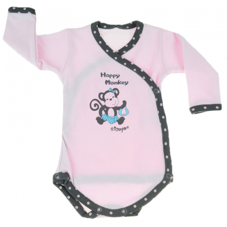 Îmbrăcăminte fete - Body cu maneca lunga pentru fete Mini Junior BHP01-56-cm, Roz