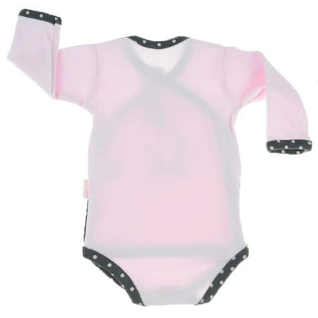 Body cu maneca lunga pentru fete Mini Junior BHP01-56-cm, Roz [2]