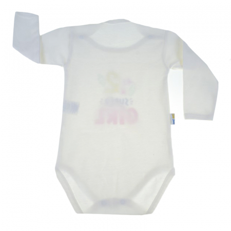 Body cu maneca lunga pentru fete Mini Junior MJ-10-68-cm, Crem [1]