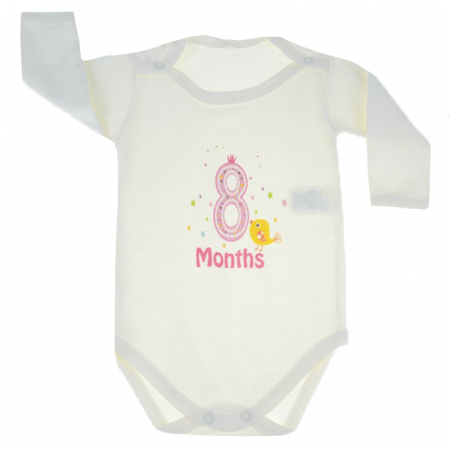 Îmbrăcăminte fete - Body cu maneca lunga pentru fete Mini Junior MJ-26-74-cm, Crem