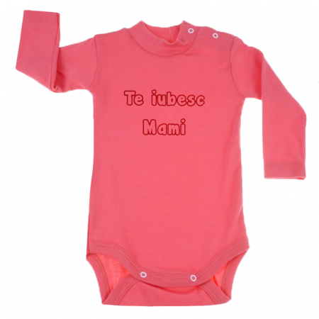 Îmbrăcăminte fete - Body cu maneca lunga pentru fete Mini Junior MJ-6RO-80-cm, Coral