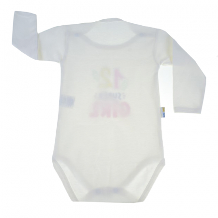 Body cu maneca lunga pentru fete Mini Junior MJ-8-74-cm, Crem [1]