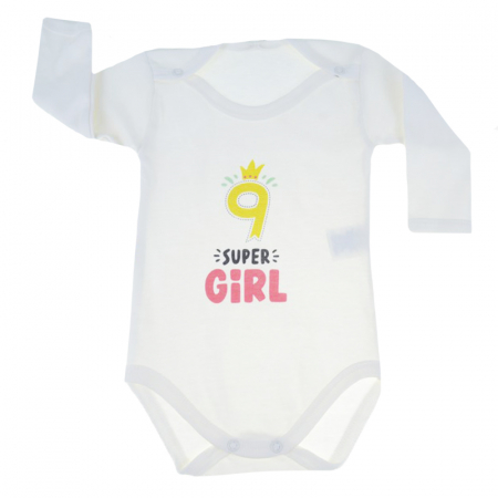Îmbrăcăminte fete - Body cu maneca lunga pentru fete Mini Junior MJ-9-74-cm, Crem