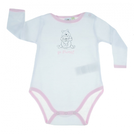 Îmbrăcăminte fete - Body cu maneca lunga pentru fete Nickelodeon Winnie the Pooh BN3-68-cm, Alb