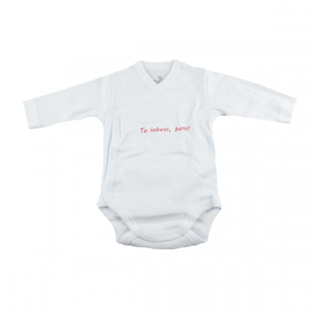 Îmbrăcăminte fete - Body cu maneca lunga pentru fete Pifou Model 10 ML M10-ML8-50, Alb