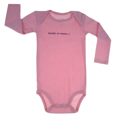Îmbrăcăminte fete - Body cu maneca lunga pentru fete Pifou Model 6 ML6RZ-1-86-89-cm, Roz