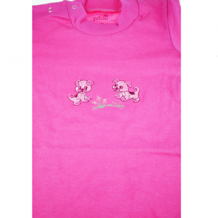 Body cu maneca lunga pentru fete Pifou Model 9 BPCP-3F-62-cm, Fucsia [2]