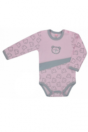 Îmbrăcăminte fete - Body cu maneca lunga pentru fete Misiaki Koala 04-723R-74, Roz