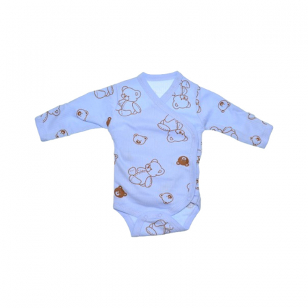 Body-uri baieti - Body cu maneca lunga si manusi pentru baieti Mini Junior, BDY-MJ-1A, Albastru