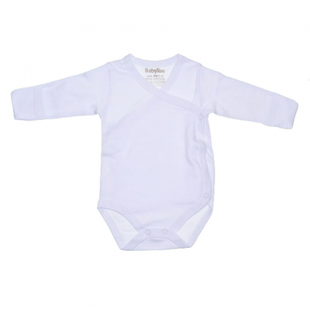 Îmbrăcăminte fete - Body cu maneca lunga si manusi pentru bebelusi BabyToo BDYBT-3, Alb
