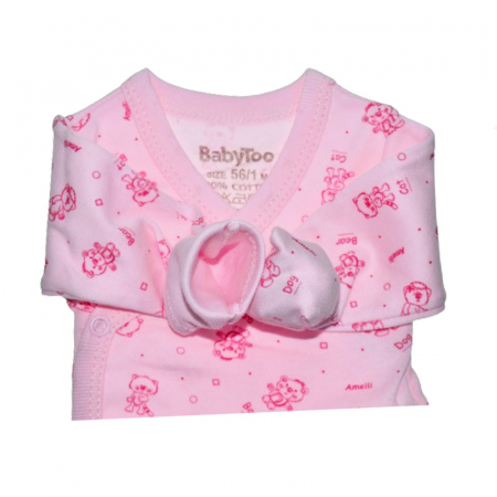 Body cu maneca lunga si manusi pentru fete BabyToo BDYBT-9, Roz [2]