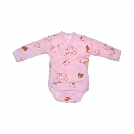 Îmbrăcăminte fete - Body cu maneca lunga si manusi pentru fete Mini Junior BDY-MJ-2R, Roz