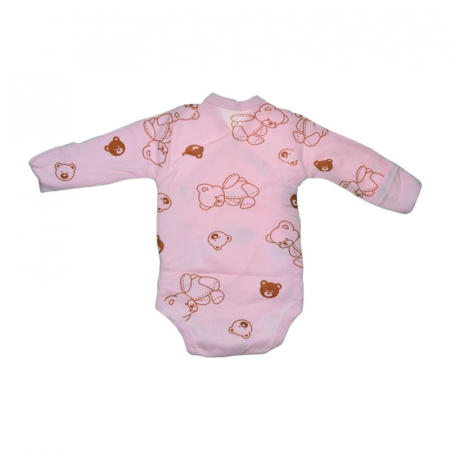 Body cu maneca lunga si manusi pentru fete Mini Junior BDY-MJ-2R, Roz [1]