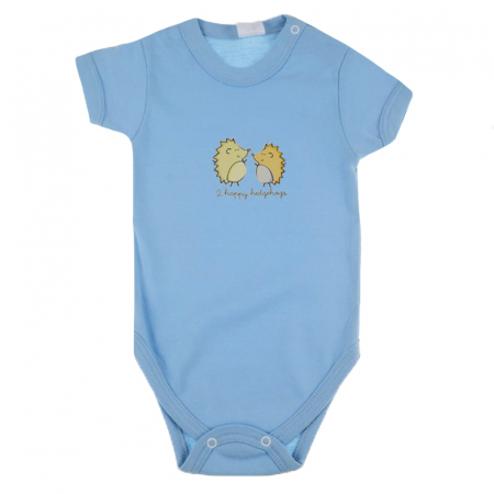 Body-uri baieti - Body cu maneca scurta pentru baieti Bambi Kid BBK03-74-cm, Albastru