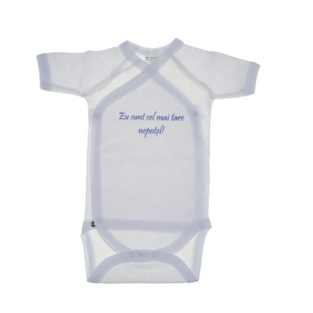 Body-uri baieti - Body cu maneca scurta pentru baieti Mini Bimbi BB10-48, Alb