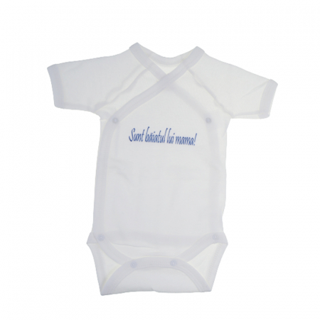 Îmbrăcăminte fete - Body cu maneca scurta pentru baieti Mini Bimbi BB5-56, Alb